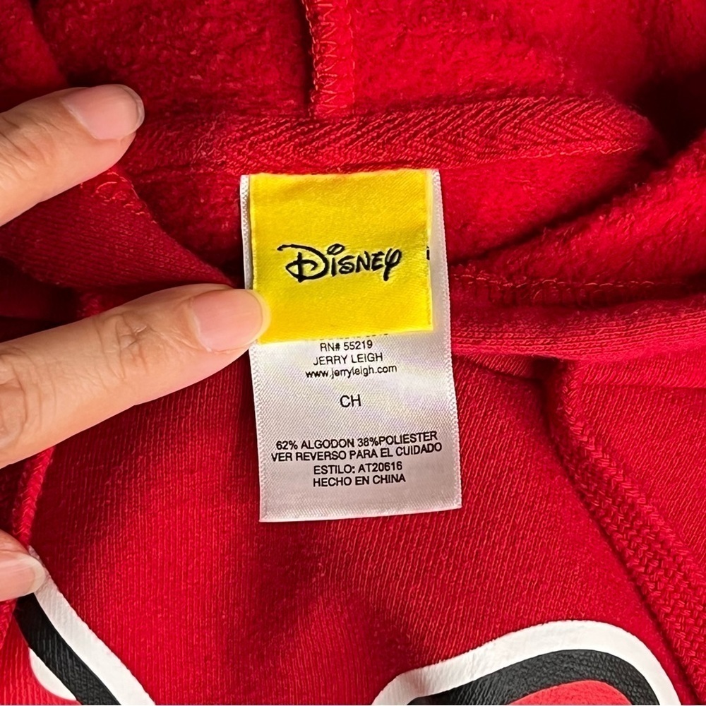 Disney women’s Bright Red Minnie Mouse Hoodie Size Small - Picture 6 of 9